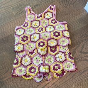 Zara Two-piece girls crochet set size 7.
